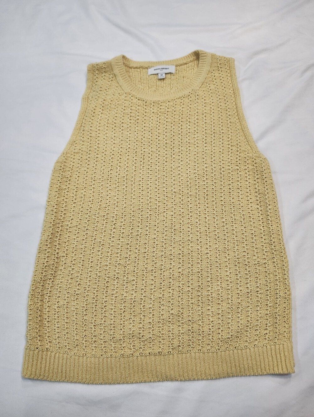 Banana Republic Factory Pale Yellow Knit Sweater Vest Tank